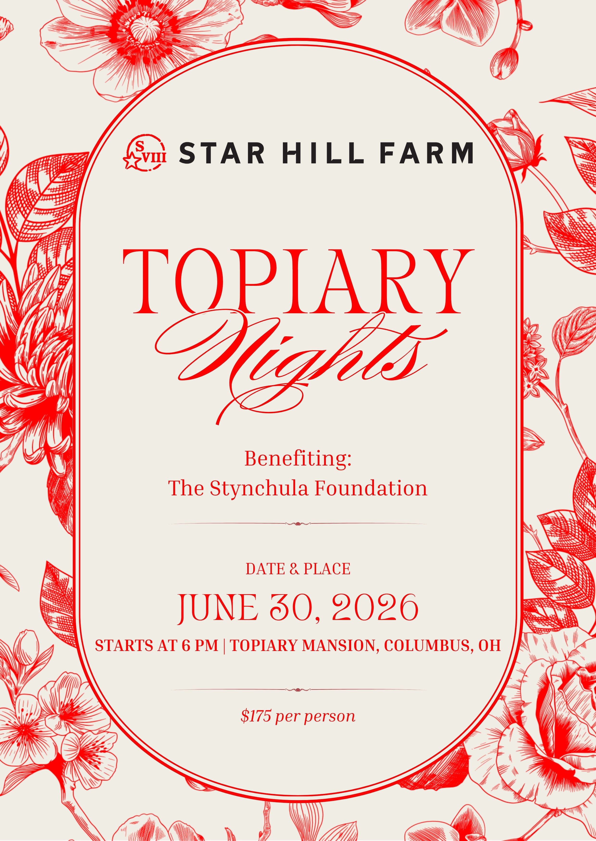 Topiary Nights Tour & Tasting Event - June 30th - 6:00 PM